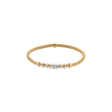 Load image into Gallery viewer, Fope Prima White Gold Bracelet with yellow gold pave diamond rondels in small size