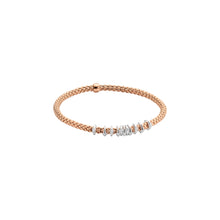 Load image into Gallery viewer, Fope Prima White Gold Bracelet with rose gold pave diamond rondels in small size