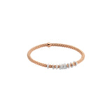 Fope Prima White Gold Bracelet with rose gold pave diamond rondels in small size