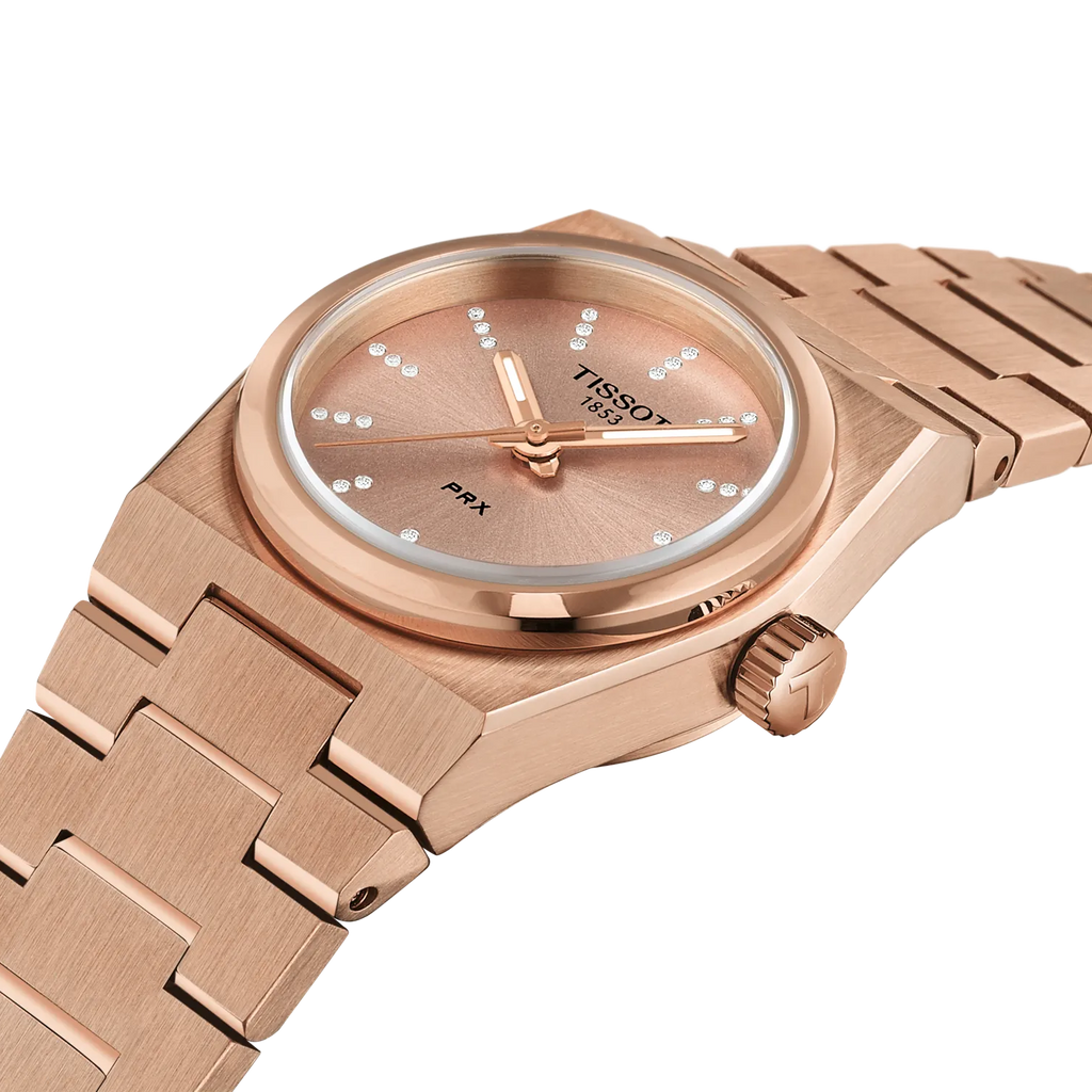 TISSOT PRX QUARTZ ROSE GOLD PVD 25MM WITH DIAMOND