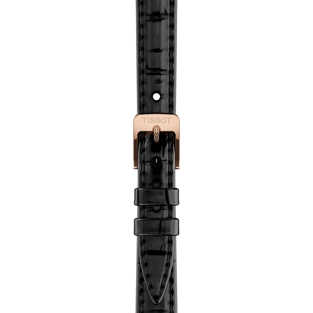 Tissot SRV White Dial Rose Gold PVD on Leather 30 x 21.8mm