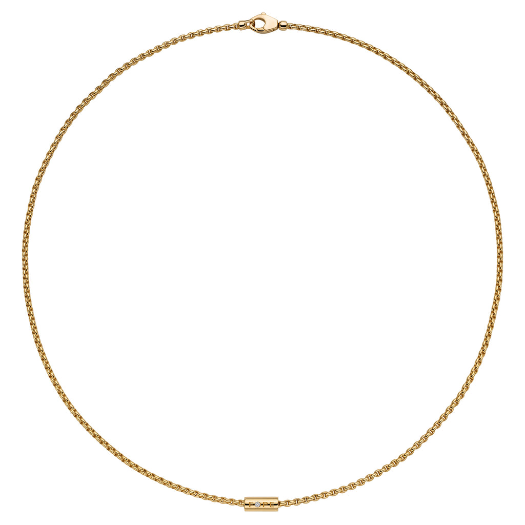 Fope Aria Yellow Gold Necklace with Diamond