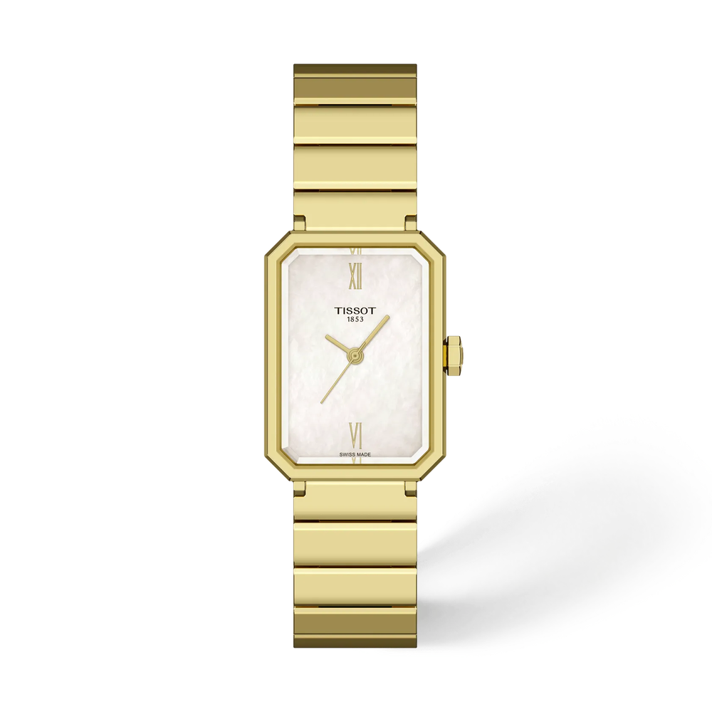 Tissot SRV White MOP Dial 30 x 21.8mm YG PVD