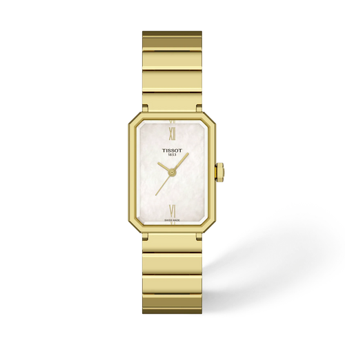 Tissot SRV White MOP Dial 30 x 21.8mm YG PVD
