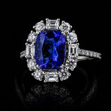 18k white gold Tanzanite Ring -2.56ct with natural diamonds