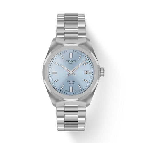 Tissot PRC 100 Solar Quartz 34mm Ice Blue Dial