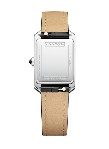 Baume & Mercier Hampton quartz Black Dial 10813 on Leather Strap