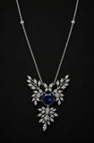 18k white gold Natural Blue Sapphire and Diamond Necklace