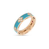 Roberto Coin Love in Verona Ring with Turquoise Ceramic Enamel and Diamonds  in 18k rose gold