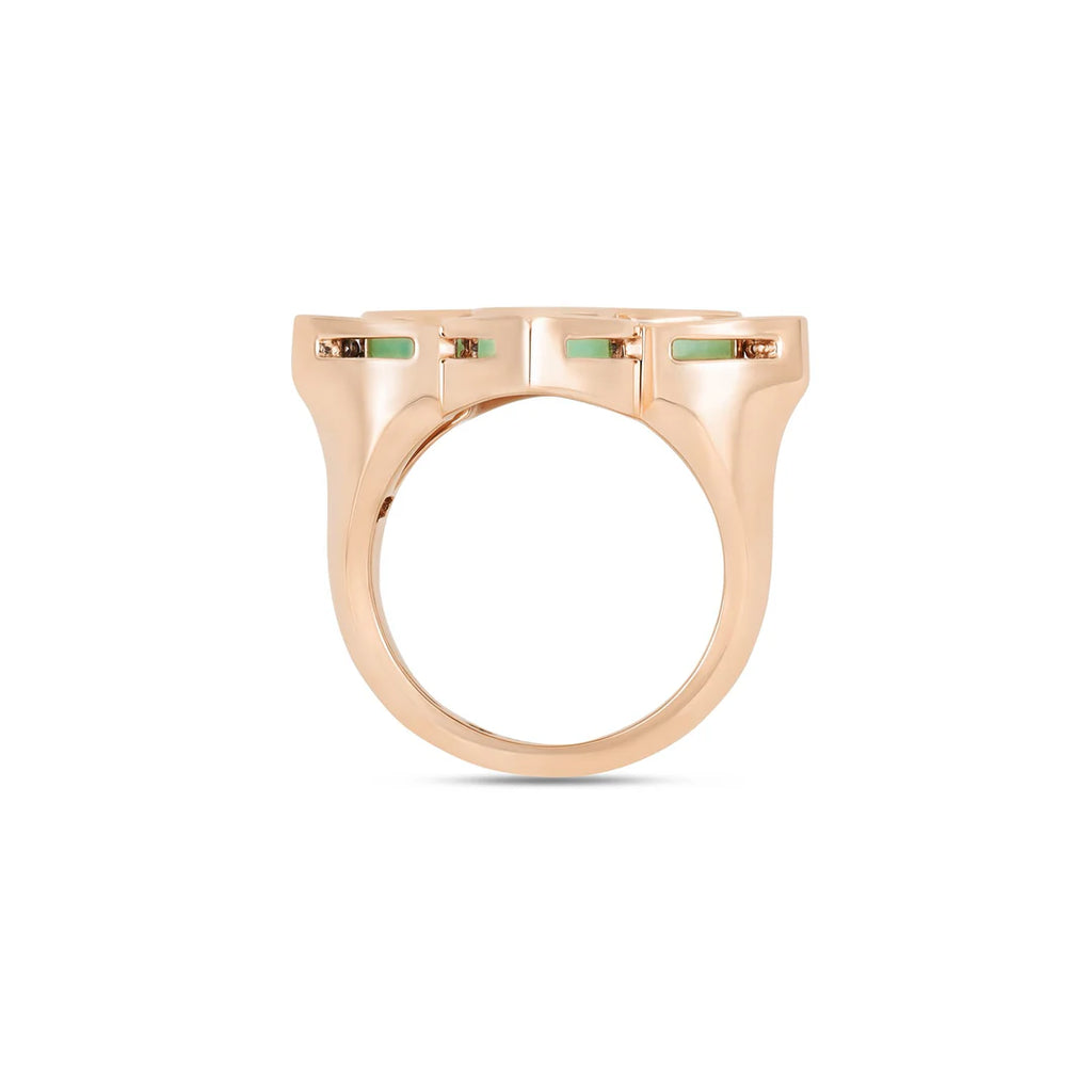 Roberto Coin Venetian Princess Ring in 18k rose gold with Chrysophase