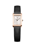 Baume & Mercier Hampton White Dial quartz RG PVD on leather -10861 28mm x 17.75mm