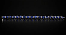 Load image into Gallery viewer, 18k white gold Natural Blue Sapphire -4.69ct and Diamond -0.96ct Bracelet