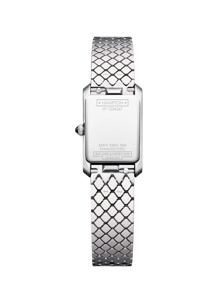 Baume & Mercier Hampton White Dial quartz on bracelet 10860 28mm x 17.75mm