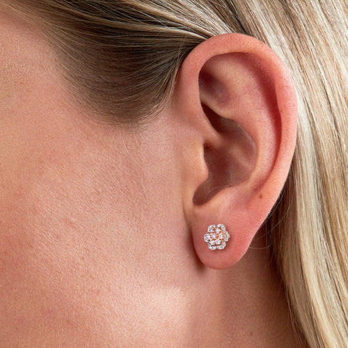 Blush Paisley Earrings with pink diamonds from the Argyle mine and White Diamonds