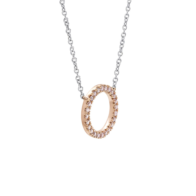 Blush Sunday Neckalce with pink diamonds from the Argyle mine and White Diamonds