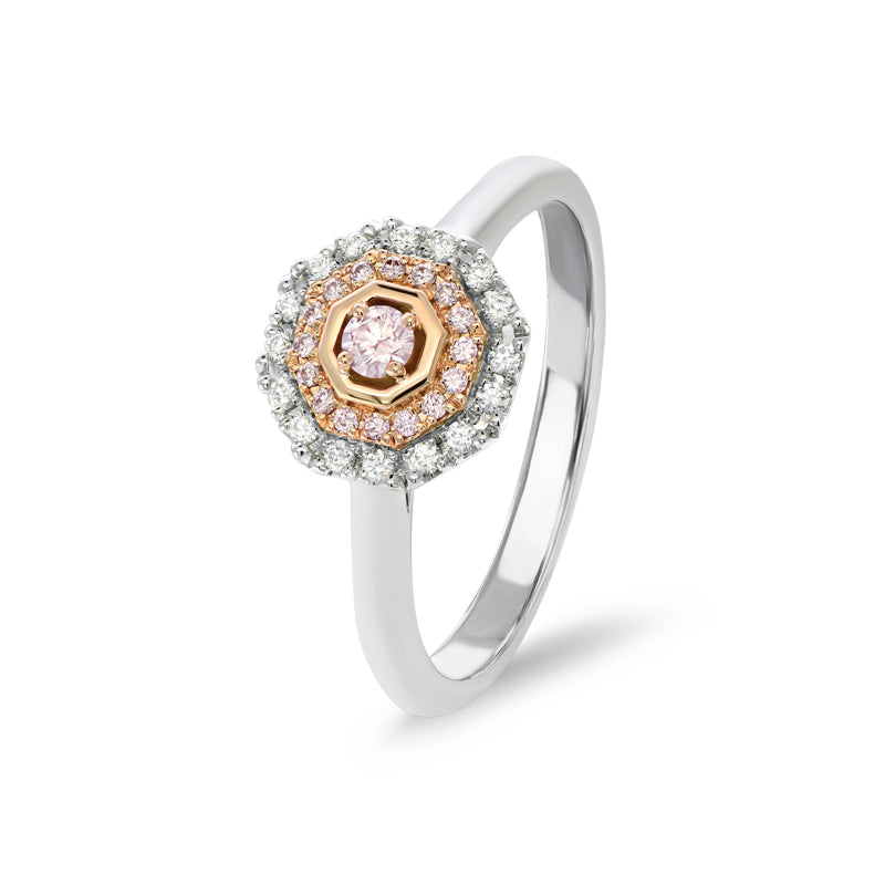 Blush Addison Ring with pink diamonds from the Argyle mine and white Diamonds