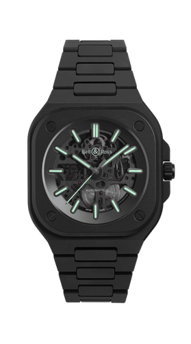 BELL & ROSS BR 05 SKELETON BLACK LUM CERAMIC LIMITED EDITION