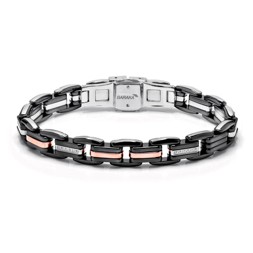 Baraka Explore Bracelet -Steel/ Ceramic/ RG/ White Diamonds