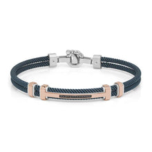 Load image into Gallery viewer, Baraka 316L Bracelet -Steel Blue PVD/ RG/ Silver/ Black Diamonds