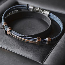Load image into Gallery viewer, Baraka 316L Bracelet -Steel Blue PVD/ RG/ Silver/ Black Diamonds