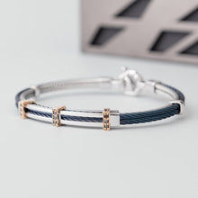 Load image into Gallery viewer, Baraka 316L Bracelet -Steel Blue PVD/ RG/ Black Diamonds