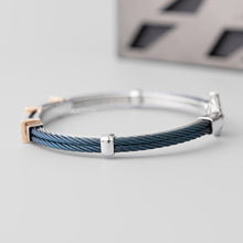 Load image into Gallery viewer, Baraka 316L Bracelet -Steel Blue PVD/ RG/ Black Diamonds