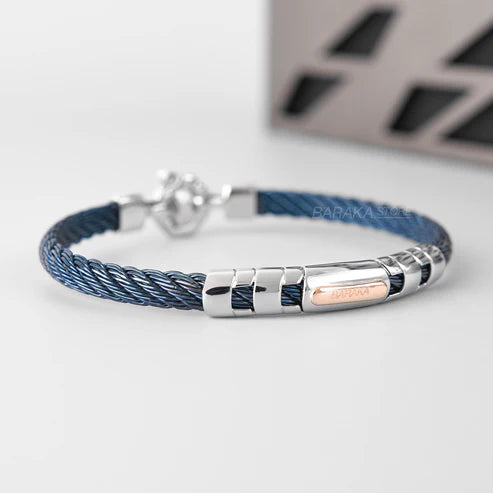 Baraka 316L Bracelet -Steel Blue PVD/ RG/ White Diamonds