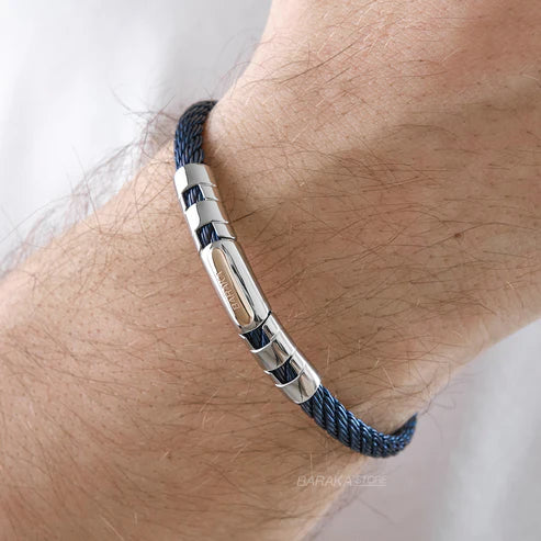 Baraka 316L Bracelet -Steel Blue PVD/ RG/ White Diamonds