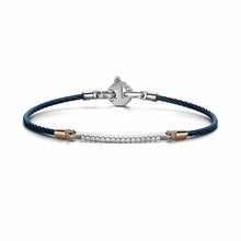 Load image into Gallery viewer, Baraka 316L Bracelet -Steel Blue PVD/ RG/ White Diamonds in 17cm
