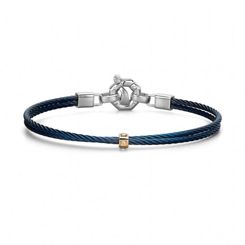 Baraka 316L Bracelet -Steel Blue PVD/ RG/ White Diamonds