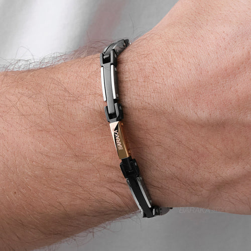 Baraka Explore Bracelet -Steel/ PVD Steel/ RG/ White Diamonds