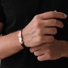 Load image into Gallery viewer, Baraka Vortex Bracelet -Rose Gold/ Rubber/ Steel/ RG/ Black Diamonds