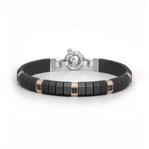 Baraka Сyborg Сeramic Bracelet -Ceramic/ Steel/ Titanium/ RG/ Black & White Diamonds