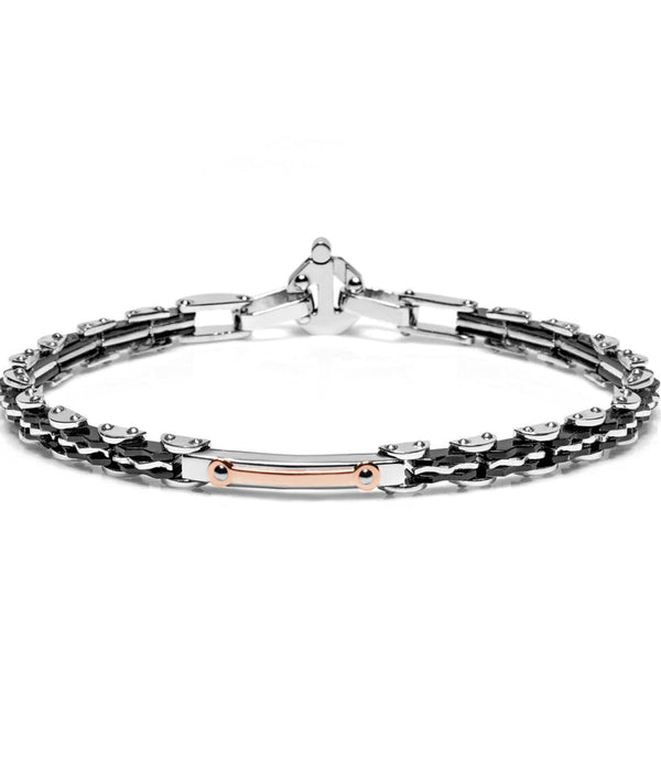 Baraka Discovery Bracelet -Steel/ Ceramic/ RG/ White Diamonds