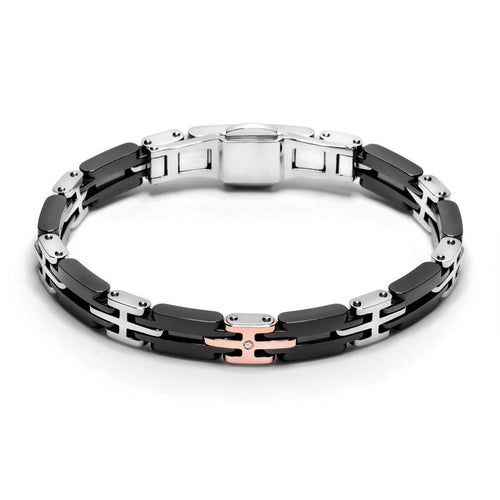 Baraka Explore Bracelet -Steel/ Ceramic/ RG/ White Diamond