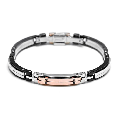 Baraka Explore Bracelet -Steel/ PVD Steel/ RG/ Black Diamonds