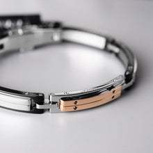 Load image into Gallery viewer, Baraka Explore Bracelet -Steel/ PVD Steel/ RG/ Black Diamonds