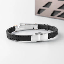 Load image into Gallery viewer, Baraka Vortex Bracelet -Rose Gold/ Rubber/ Steel/ RG/ Black Diamonds
