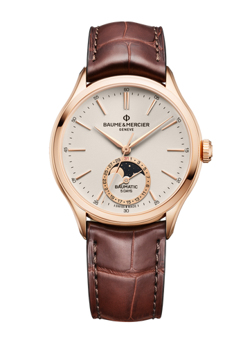 Baume & Mercier Clifton Beige Moon phase date 10736 -18K Rose Gold