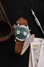 Load image into Gallery viewer, Chronograph 70&#39;s - Green Limited Edition with Brown Plain Strap