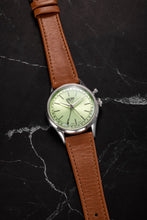 Load image into Gallery viewer, Cricket President 39 mm Limited Edition - Pistachio Green on Brown Plain Leather