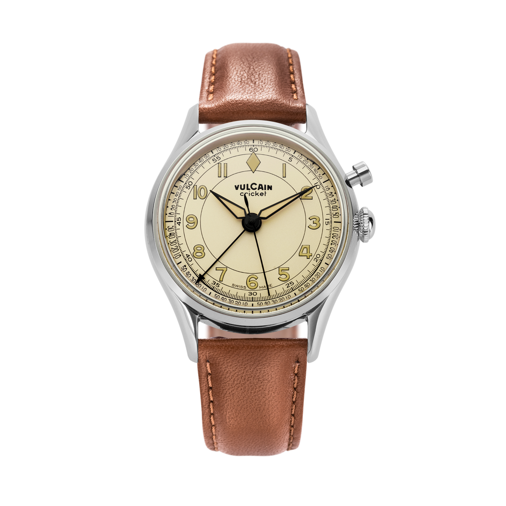 Cricket Classique 39 mm - Eggshell on Brown Plain Strap