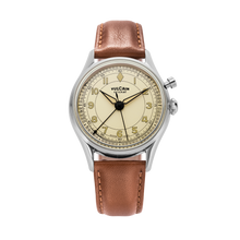 Load image into Gallery viewer, Cricket Classique 39 mm - Eggshell on Brown Plain Strap