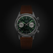 Load image into Gallery viewer, Chronograph 70&#39;s - Green Limited Edition with Brown Plain Strap