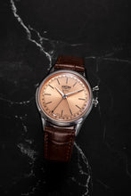 Load image into Gallery viewer, Cricket President 36 mm -Pale Salmon Limited Edition on Brown Croco Pattern Leather