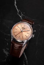 Load image into Gallery viewer, Cricket President 36 mm -Pale Salmon Limited Edition on Brown Croco Pattern Leather