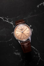 Load image into Gallery viewer, Cricket President 36 mm -Pale Salmon Limited Edition on Brown Croco Pattern Leather