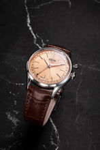 Load image into Gallery viewer, Cricket President 36 mm -Pale Salmon Limited Edition on Brown Croco Pattern Leather