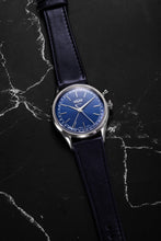 Load image into Gallery viewer, Cricket President 36 mm - Blue Limited Edition on Black Croco Pattern Leather