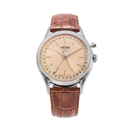Cricket President 36 mm -Pale Salmon Limited Edition on Brown Croco Pattern Leather